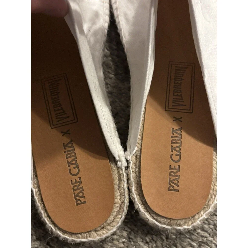 Vilebrequin’s White Pare Gabia Espadrille‎ Slides Size 40 Men’s 6.5 Women’s 9